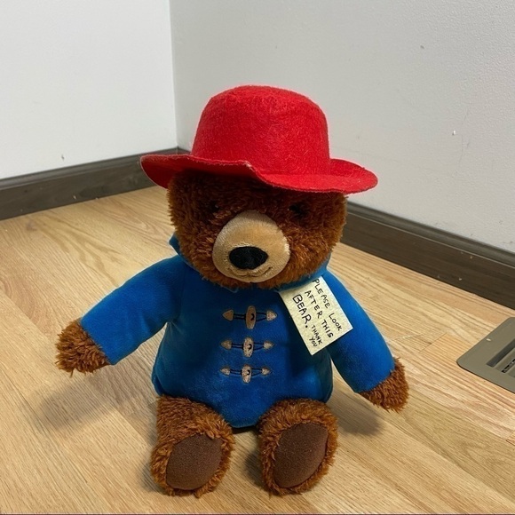 Paddington Bear Plush Stuffed Animal Hat Coat Blue Red Kids Toy Brown - Picture 2 of 6